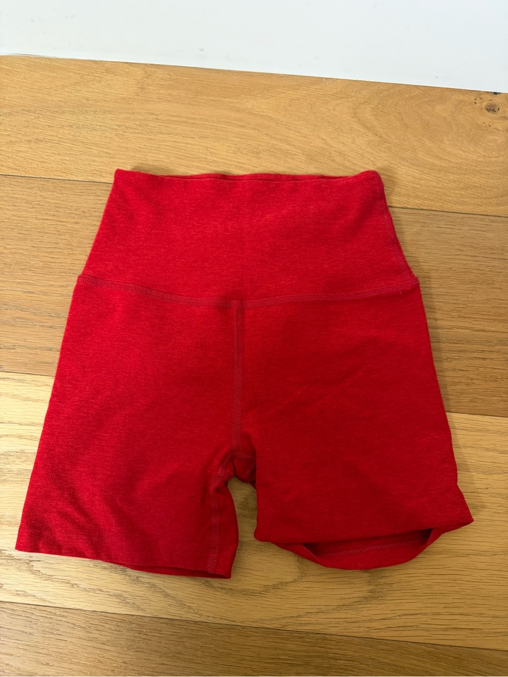 Beyond Yoga Red High-Rise Bike Shorts